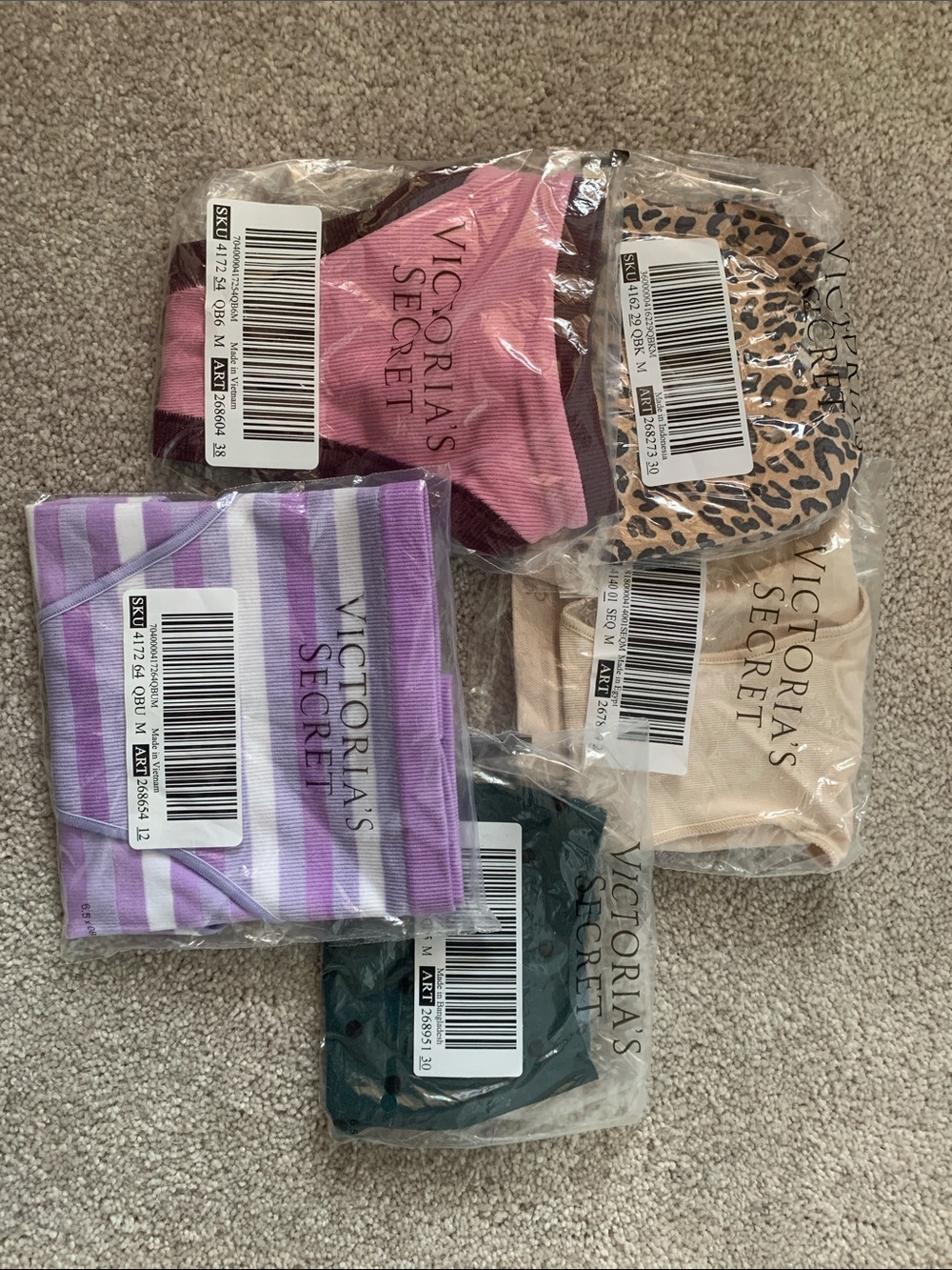 Victoria's Secret underwear set - Pink, Leopard, Lavender, Nude, Teal